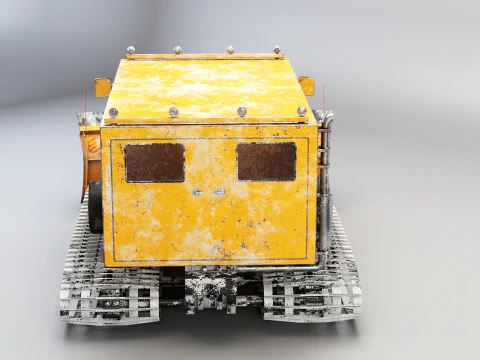 Used Thiokol Spryte Snowcat and Snowplow 3D Model