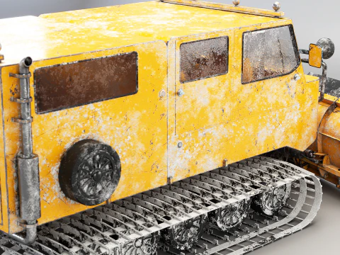 Used Thiokol Spryte Snowcat and Snowplow 3D Model
