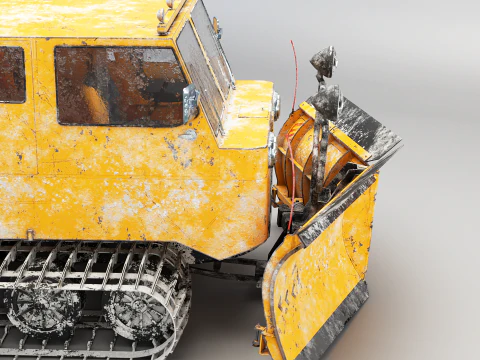 Used Thiokol Spryte Snowcat and Snowplow 3D Model