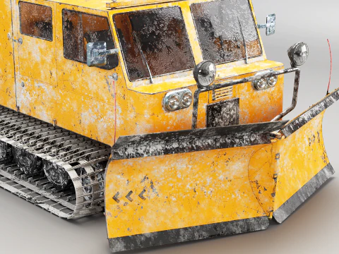 Used Thiokol Spryte Snowcat and Snowplow 3D Model