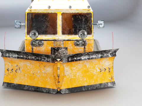 Used Thiokol Spryte Snowcat and Snowplow 3D Model