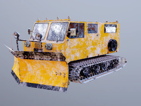 Used Thiokol Spryte Snowcat and Snowplow 3D Model