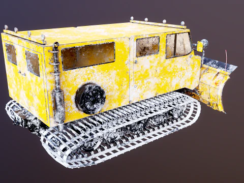 Used Thiokol Spryte Snowcat and Snowplow 3D Model
