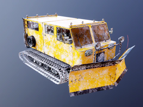 Used Thiokol Spryte Snowcat and Snowplow 3D Model