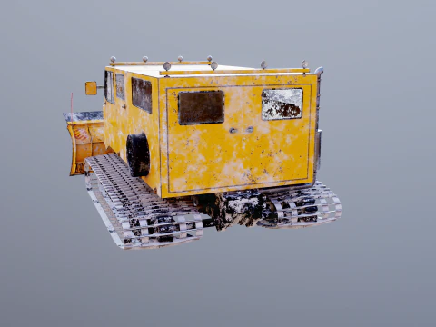 Used Thiokol Spryte Snowcat and Snowplow 3D Model