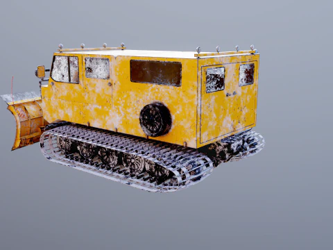 Used Thiokol Spryte Snowcat and Snowplow 3D Model