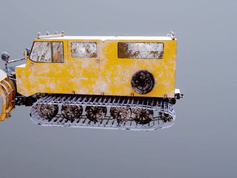 Used Thiokol Spryte Snowcat and Snowplow 3D Model
