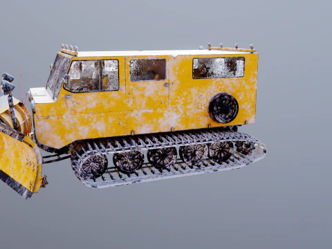 Used Thiokol Spryte Snowcat and Snowplow 3D Model