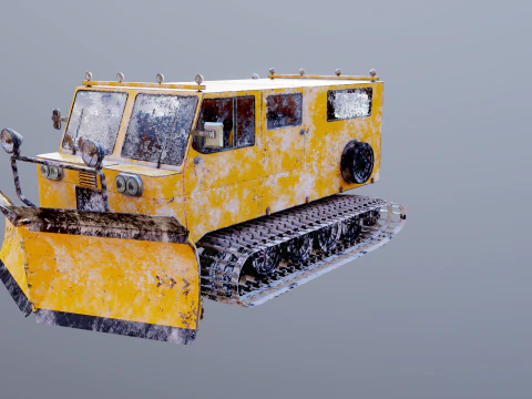 Used Thiokol Spryte Snowcat and Snowplow 3D Model