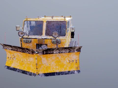 Used Thiokol Spryte Snowcat and Snowplow 3D Model