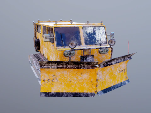 Used Thiokol Spryte Snowcat and Snowplow 3D Model