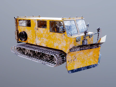 Used Thiokol Spryte Snowcat and Snowplow 3D Model