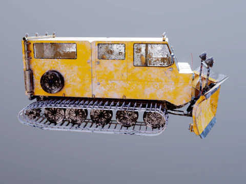 Used Thiokol Spryte Snowcat and Snowplow 3D Model