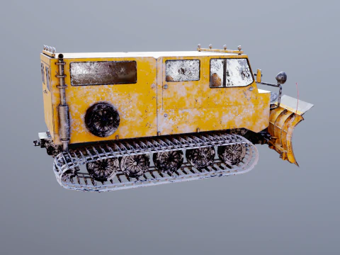 Used Thiokol Spryte Snowcat and Snowplow 3D Model