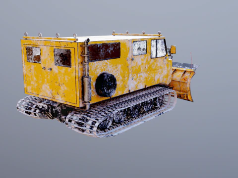 Used Thiokol Spryte Snowcat and Snowplow 3D Model