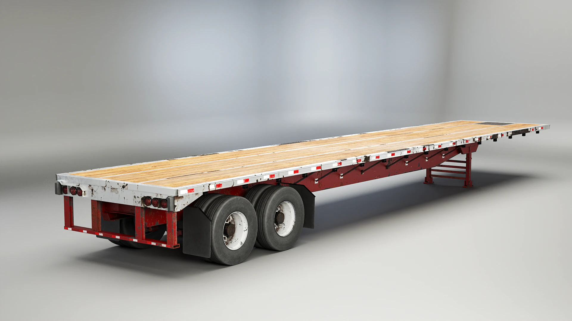 Semirimorchio a pianale ribassato usato Modello 3D .c4d .max .obj .3ds .fbx .stl .blend