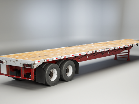 Semi-caminh&atilde;o plataforma usado Modelo 3D
