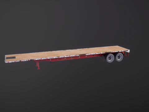 Semirimorchio a pianale ribassato usato Modello 3D