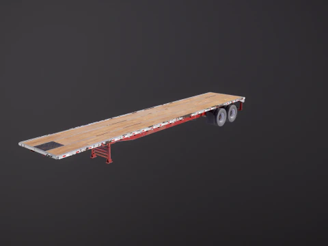 Semirimorchio a pianale ribassato usato Modello 3D