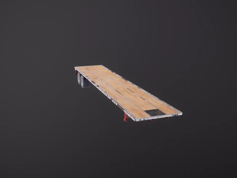 Semirimorchio a pianale ribassato usato Modello 3D