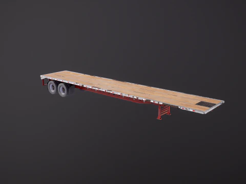 Semirimorchio a pianale ribassato usato Modello 3D