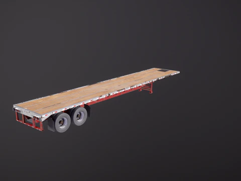 Semirimorchio a pianale ribassato usato Modello 3D