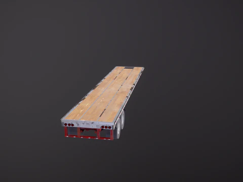 Semirimorchio a pianale ribassato usato Modello 3D