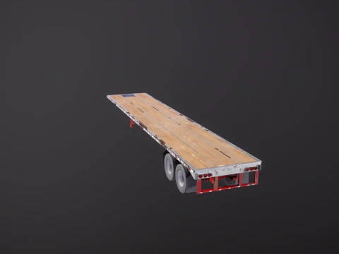 Semirimorchio a pianale ribassato usato Modello 3D