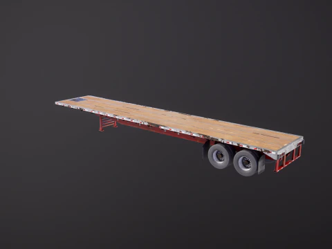 Semirimorchio a pianale ribassato usato Modello 3D