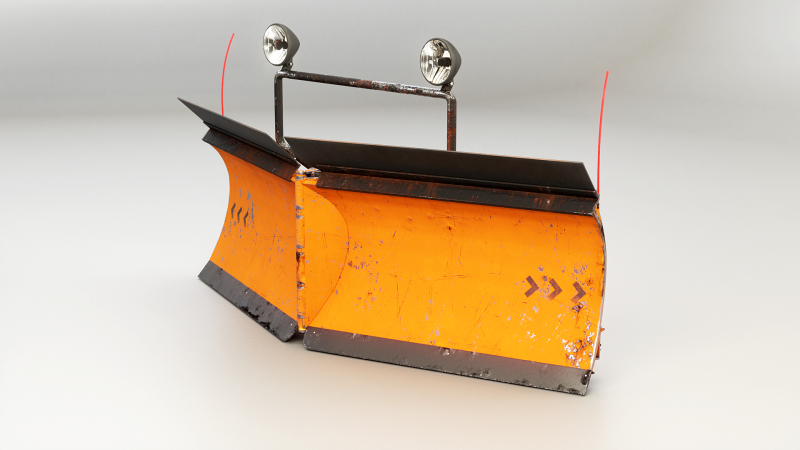 Used Snowplow V Blade 3D Model .c4d .max .obj .3ds .fbx .stl .blend 