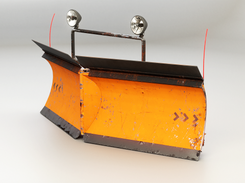 L&acirc;mina limpa-neve V usada Modelo 3D