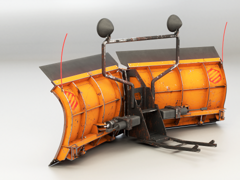 Used Snowplow V Blade 3D Model