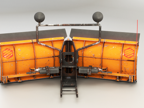 Used Snowplow V Blade 3D Model