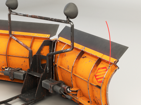 Used Snowplow V Blade 3D Model