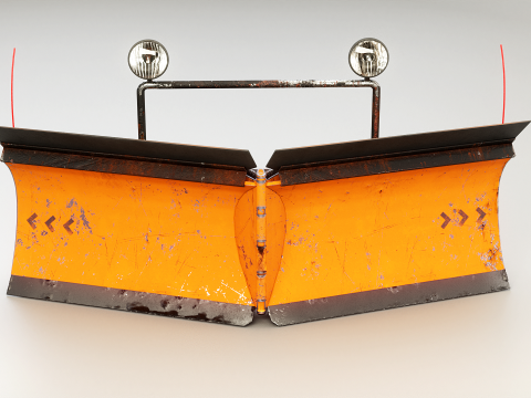 Used Snowplow V Blade 3D Model