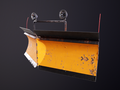 Used Snowplow V Blade 3D Model