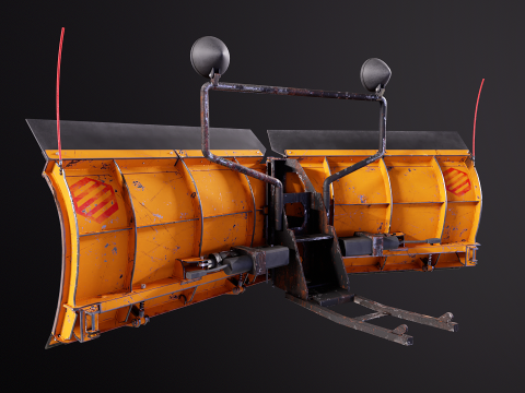 Used Snowplow V Blade 3D Model