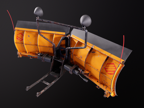 Used Snowplow V Blade 3D Model