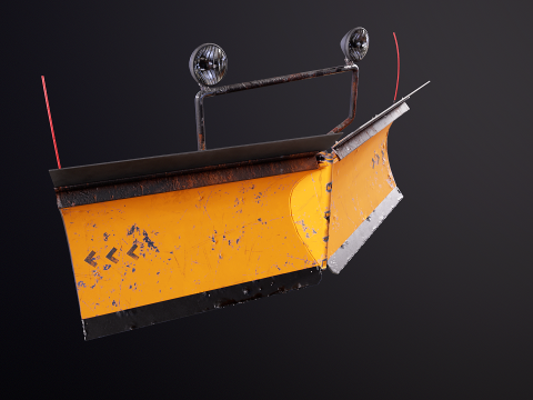 Used Snowplow V Blade 3D Model