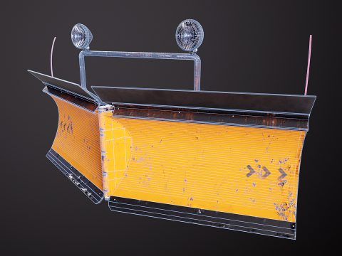 Used Snowplow V Blade 3D Model