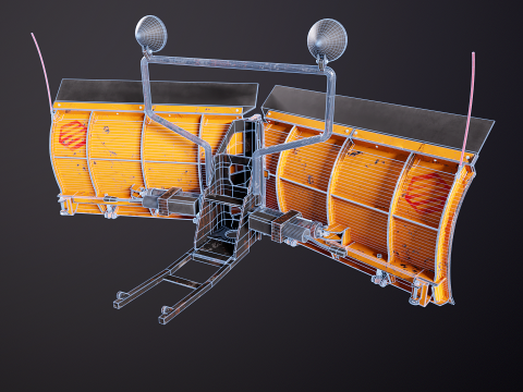 Used Snowplow V Blade 3D Model