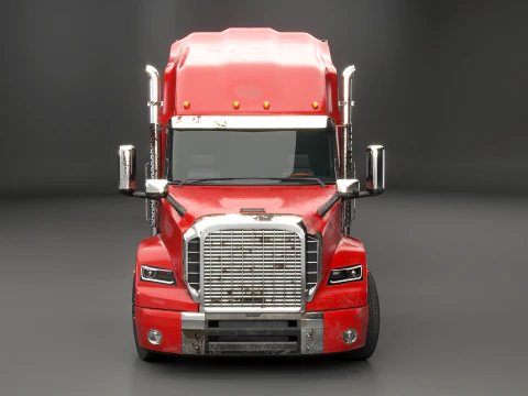 Semirimorchio generico usato con rimorchio per container ISO Modello 3D