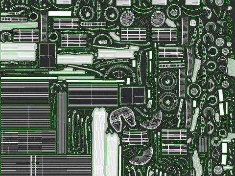 Semirimorchio generico usato con rimorchio per container ISO Modello 3D