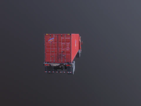 Semirimorchio generico usato con rimorchio per container ISO Modello 3D