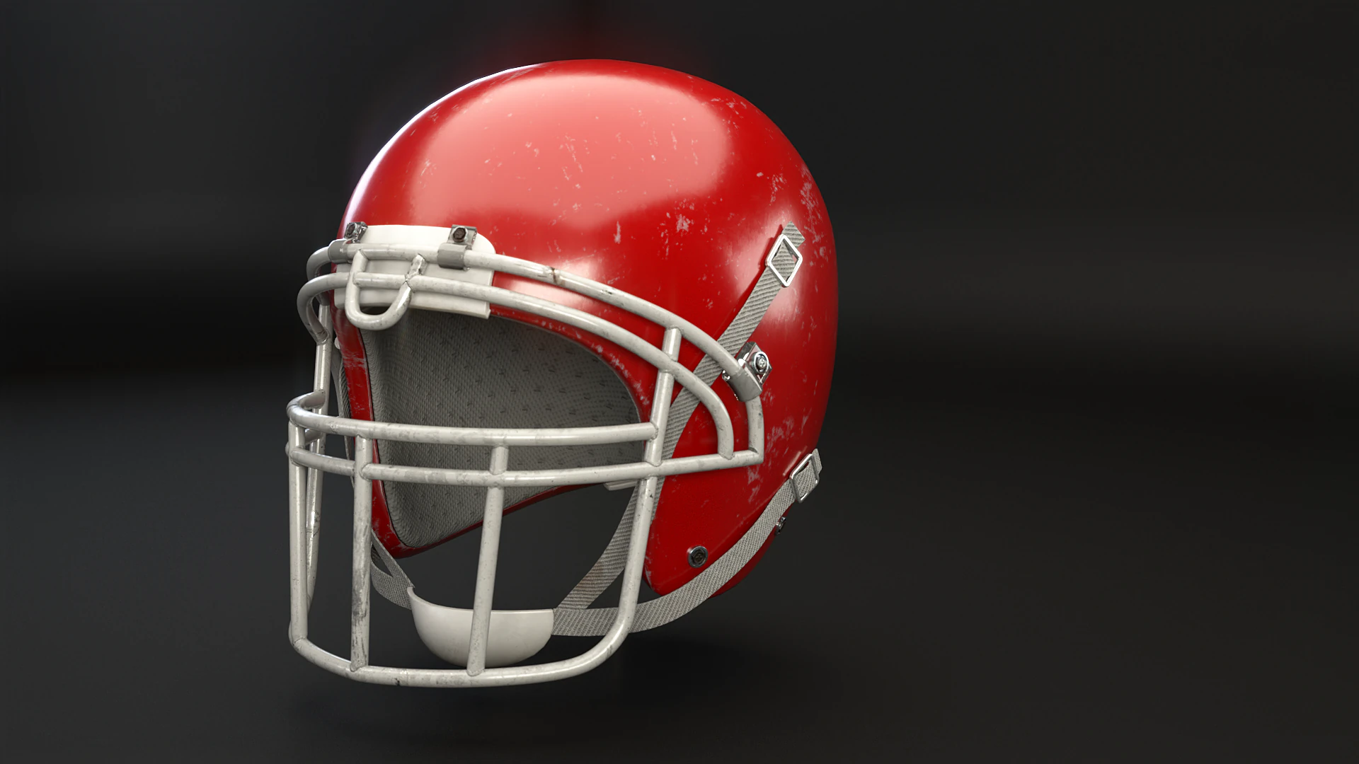 Old Used American Football Helmet 3D Model .c4d .max .obj .3ds .fbx .stl .blend 
