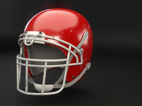 Oude gebruikte American Football-helm 3D Model