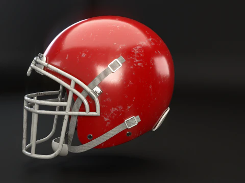 Old Used American Football Helmet 3D Model