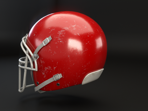 Vecchio casco da football americano usato Modello 3D