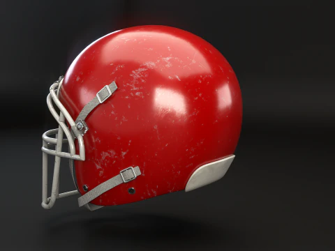 Old Used American Football Helmet 3D Model