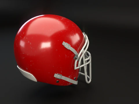 Old Used American Football Helmet 3D Model
